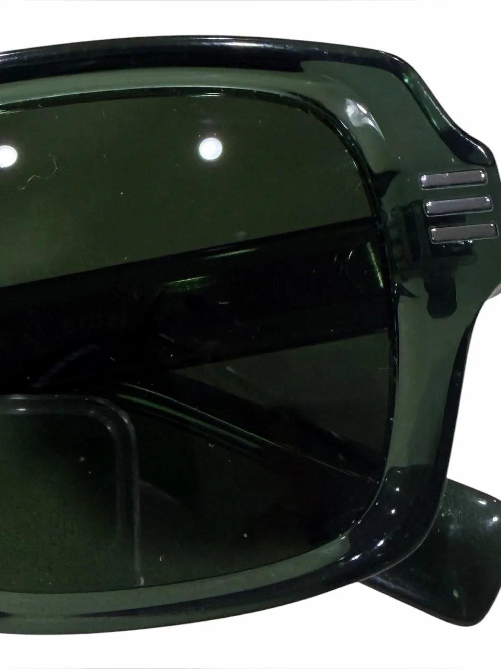 Burberry Dark Green Rectangular Sunglasses With Metal Accents